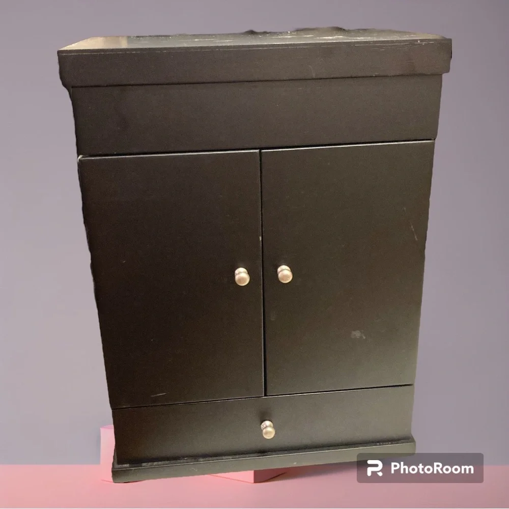 Wood Jewelry Box - Black - NEW